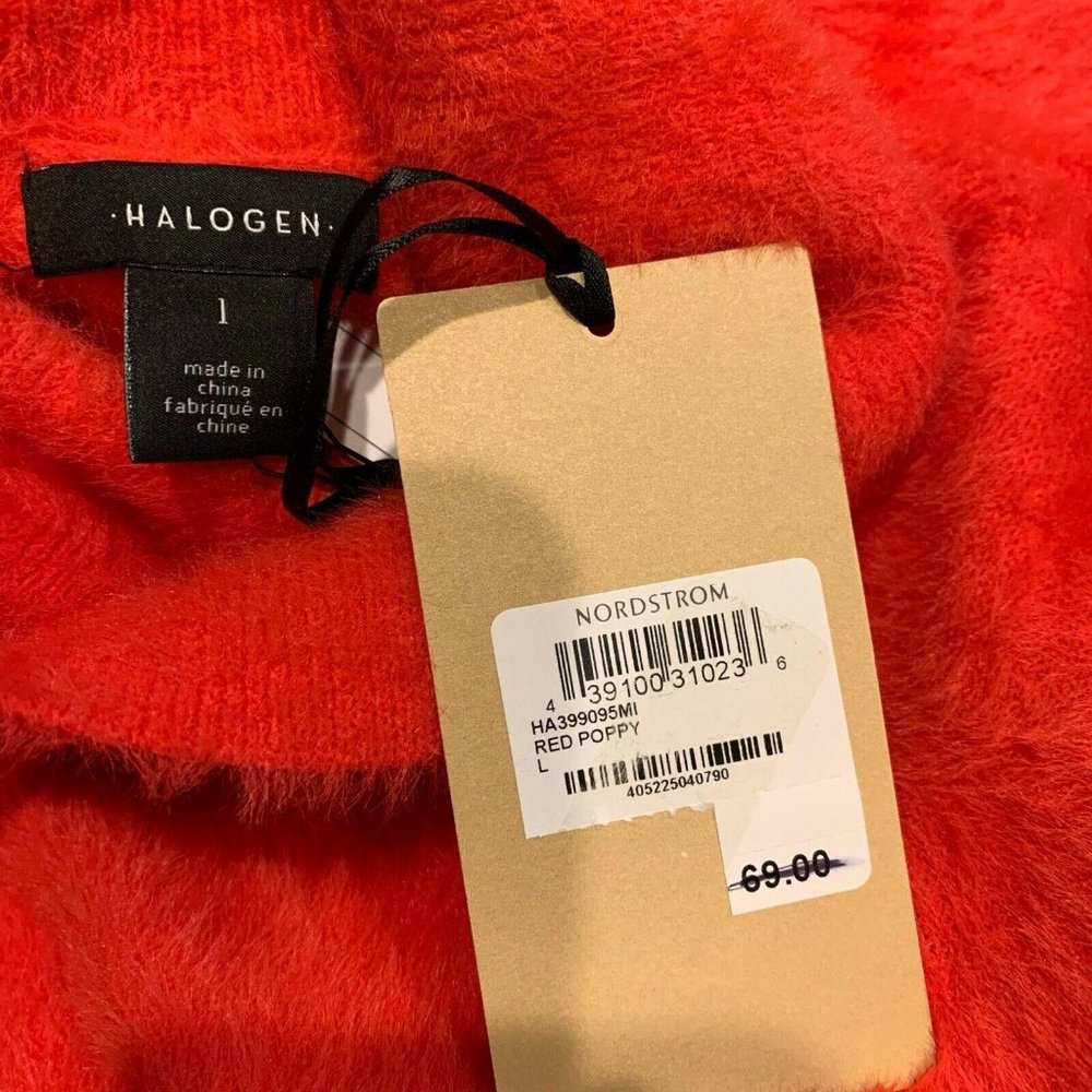 Halogen Red Poppy Soft Fuzzy Turtleneck Sweater - image 5